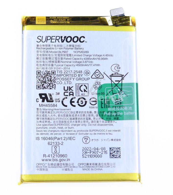 Oppo Phone Battery Packs - Blp907 4909808 Battery Oppo Reno7-oppo F21 Pro-oppo Reno8-oppo F21s Pro (cph2363-cph2461) @ 4385mah 3 87v 1 5c Blp907 446389 Xa B416 Fo