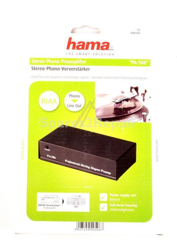 Hama Phono Preamplifier Module - Pa506 00040506 Phono Preamplifier Stereo + Power Supply 230v-50hz Black