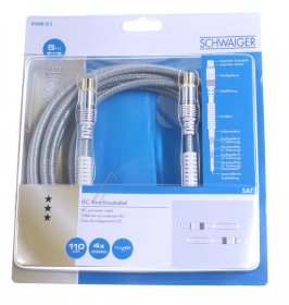 Schwaiger Koaxconnector - Antennenkabel: 110 Db-lange: 5,0m, Transparent