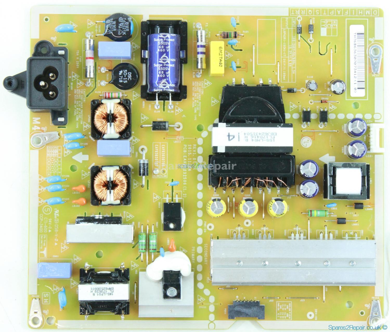 LG 43SM5KD - Power Supply - EAY63630706 - EAX66232506(1.2) - REV1.0 - LGP43RI-15CH1-IT