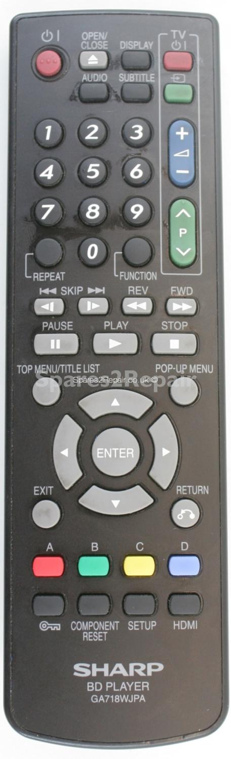 Sharp GA718WJPA Remote Control (Original)